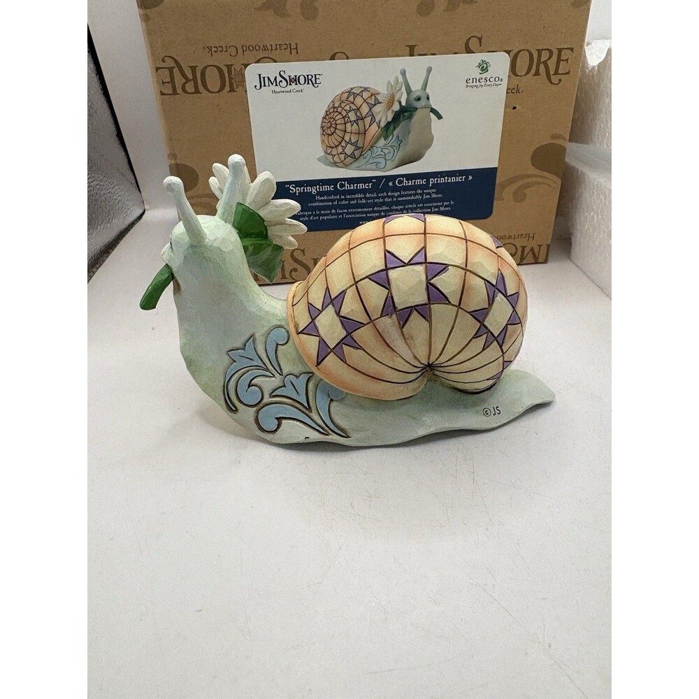 Jim Shore Heartwood “Springtime Charmer” Snail Figurine New In Box 6017782 - Picture 5 of 7